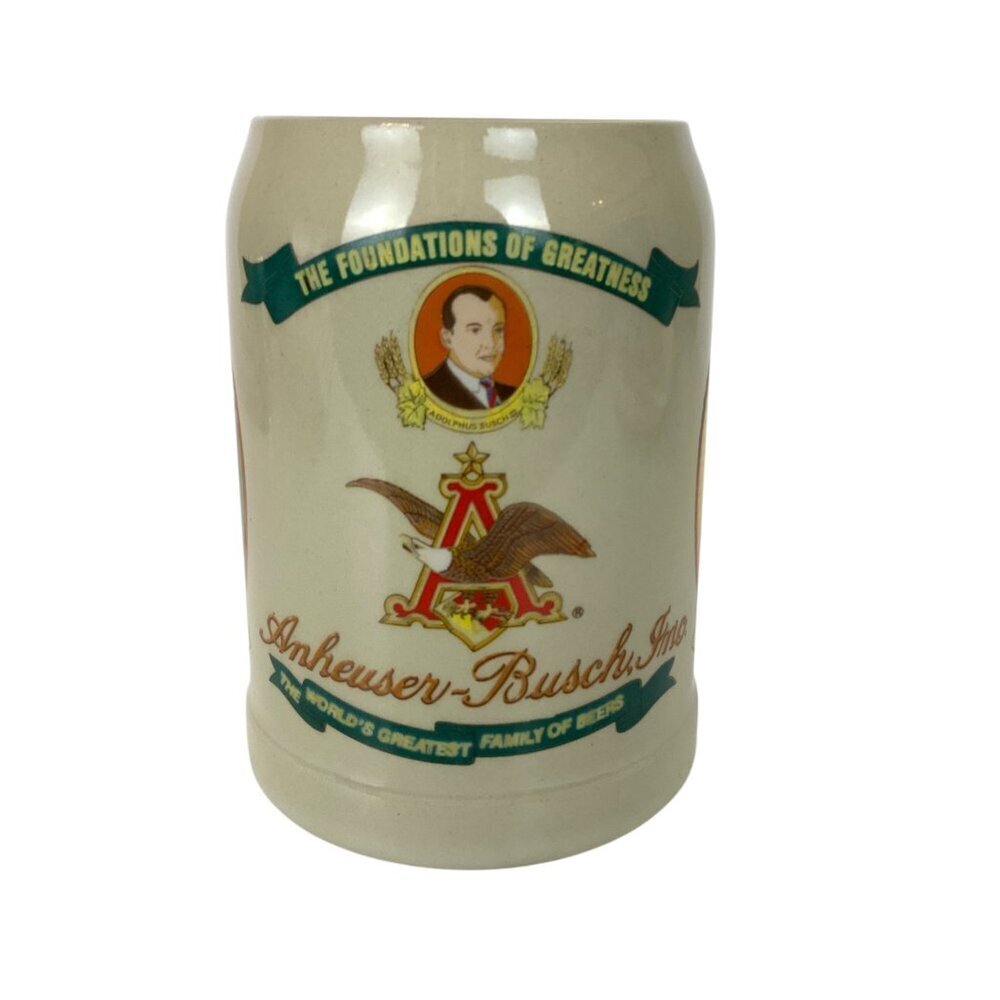 Vintage Anheuser-Busch Adolphus Busch III Collectible Beer Stein Mug 1989